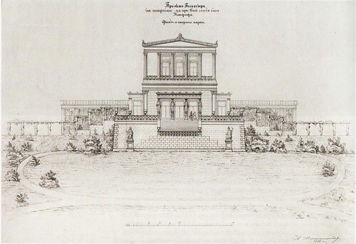 Проект Бельведера был составлен в 1850-м году, в начале 1852 года проектные чертежи были утверждены и началось строительство.