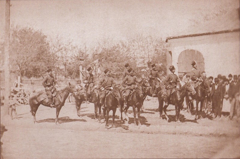 Ф. Душек. Отряд донских казаков перед резиденцией императора в Плоешти, июнь 1877: