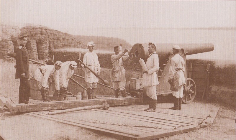 Ф. Душек. Русская батарея на позиции у Корабии. Румынский берег, июнь 1877: