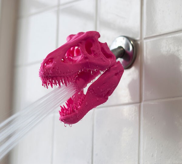 Насадка на душ в виде головы динозавра