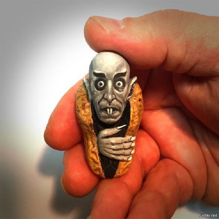 Художник из Огайо Стив Казино превращает арахис в удивительные карикатуры на ...