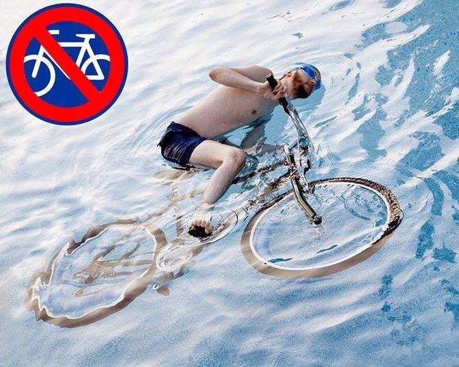 8. Парк городка Волдвин в Калифорнии имеет официальный запрет для велосипедистов заезжать в бассейн