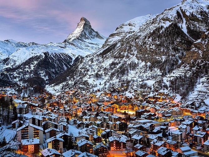 Вершина Маттерхорн в Швейцарии. (Фото Andrey Omelyanchuk):