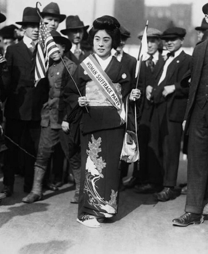 10. Комако Кимура - японская суфражистка, выступавшая за предоставление женщинам избирательных прав в Нью-Йорке, 1917 