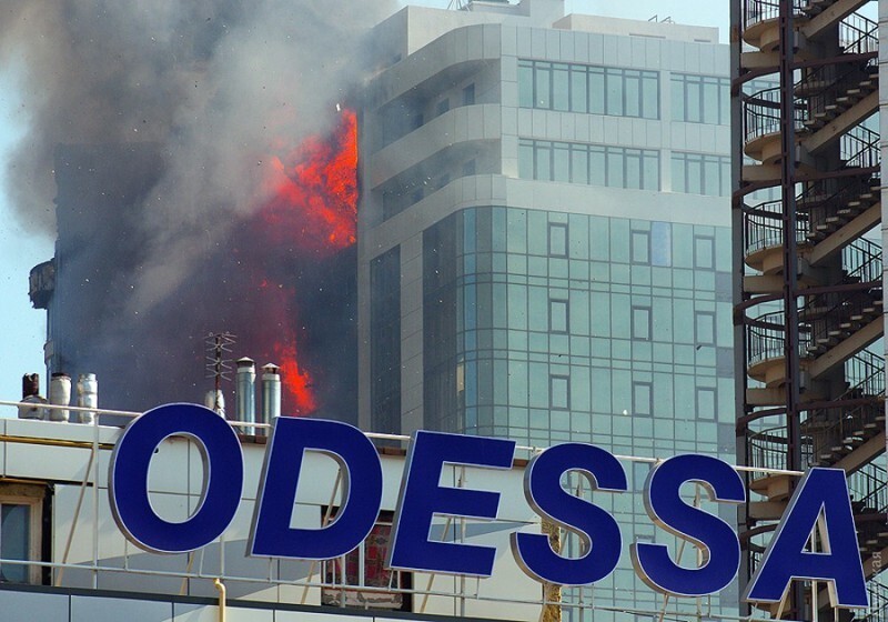 Пожар в Одессе. Сгорела высотка