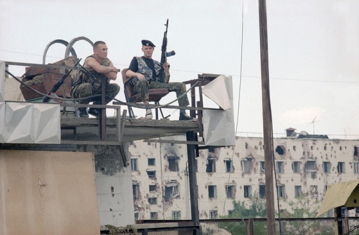 20.08.1995 г. Блок-пост российской армии в г. Грозный.