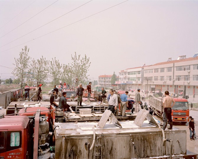 Фуры с морепродуктами. Хонху, Китай, 2015 год.