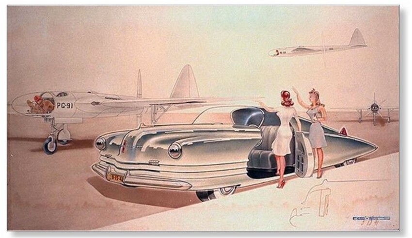 Chrysler Concept Styling Rendering Gil Spear '1941 