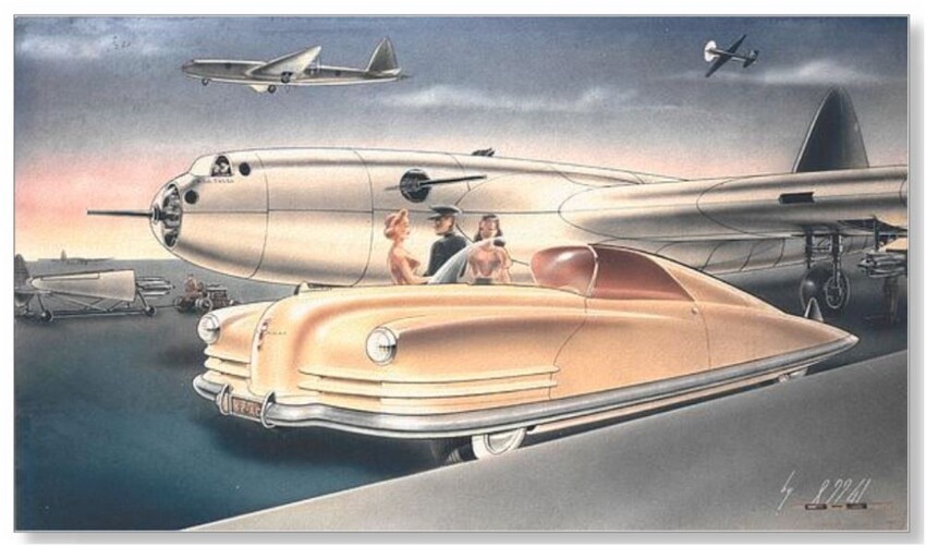 Chrysler Concept Styling Rendering Gil Spear '1941 