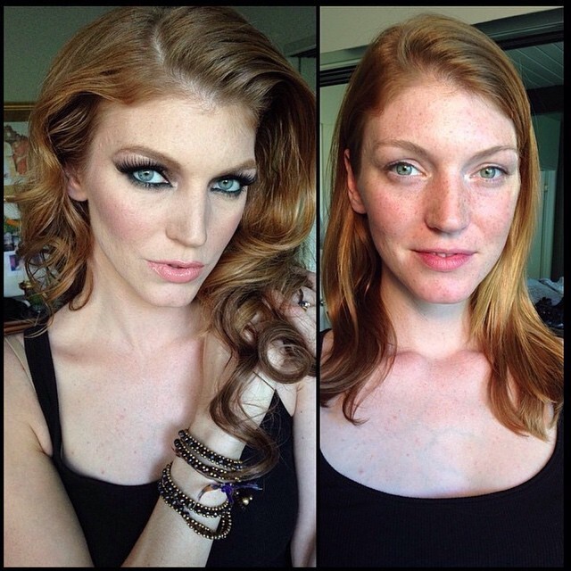 Фото самых известных моделей Playboy до И после макияжа