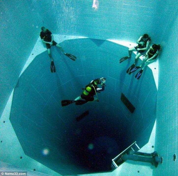 Самый глубокий в мире (34,5 метра) плавательный бассейн, вмещающий 2271 кубический метр воды