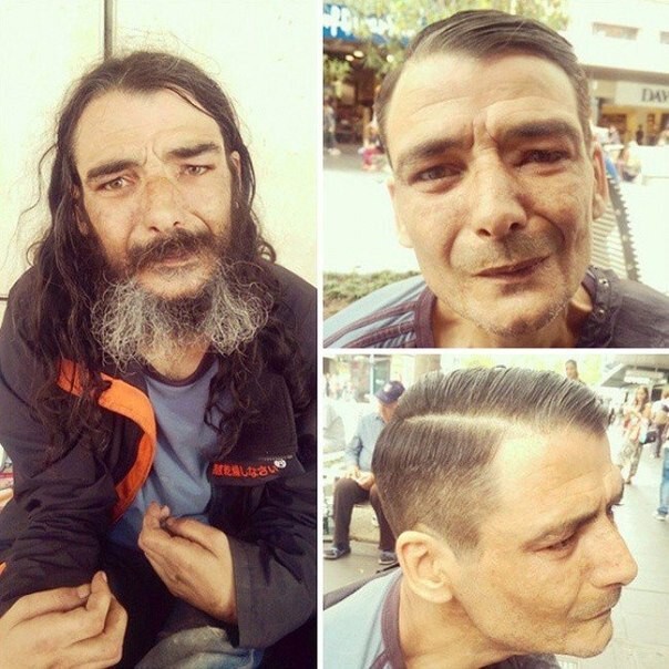 Австралийский парикмахер один раз в неделю делает стрижки бездомным