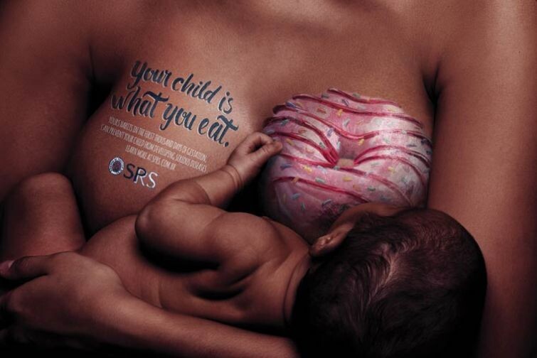 "Твой ребенок то, что ты ешь" - мощная кампания призывающая мамочек к здоровому питанию