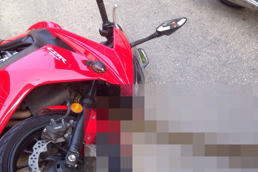 Мотоциклист обнаружил лишнего пассажира во время движения