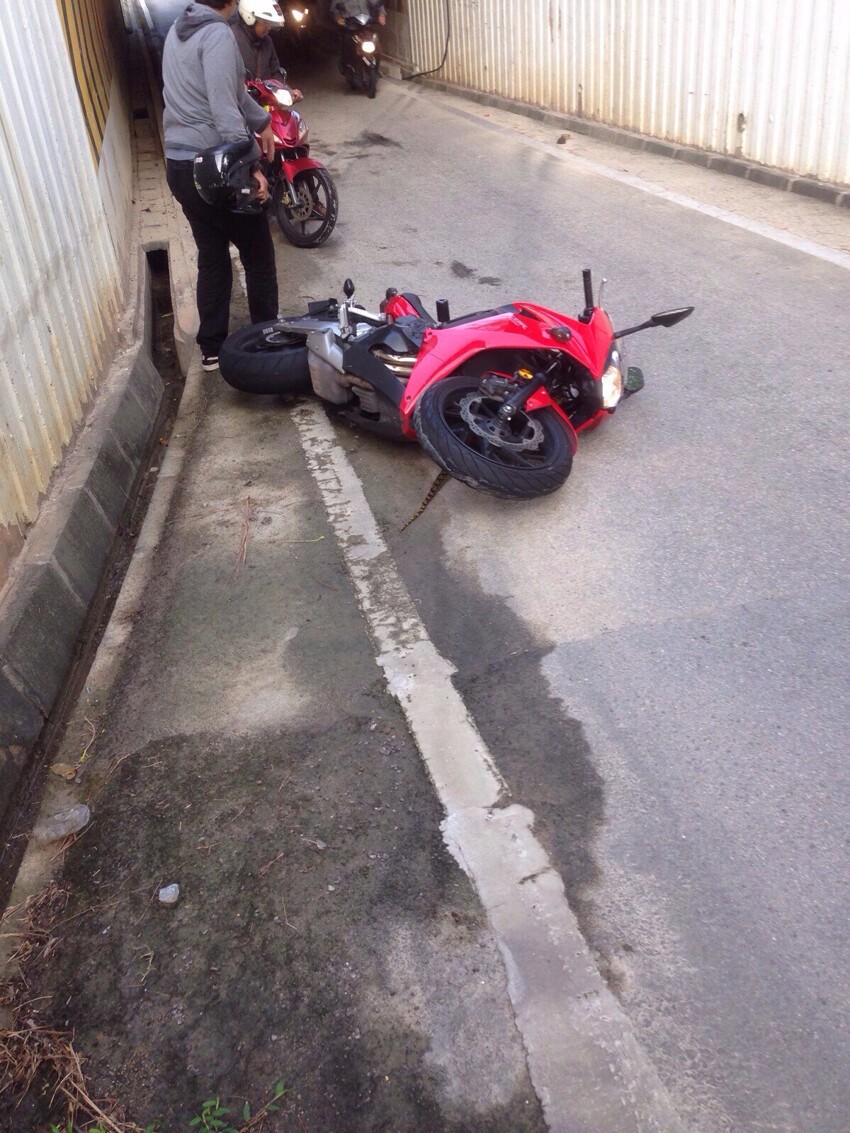 Мотоциклист обнаружил лишнего пассажира во время движения