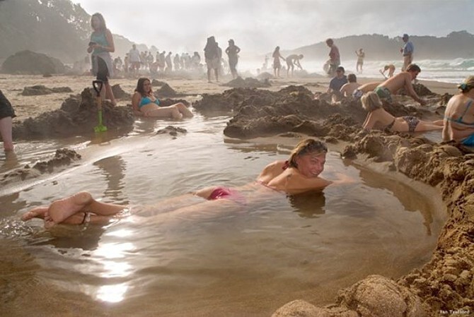 3. Пляж с «горячим водоснабжением», полуостров Коромандел, Новая Зеландия