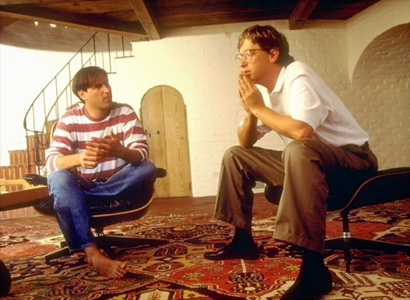 3. Стив Джобс и Билл Гейтс, 1991 г.