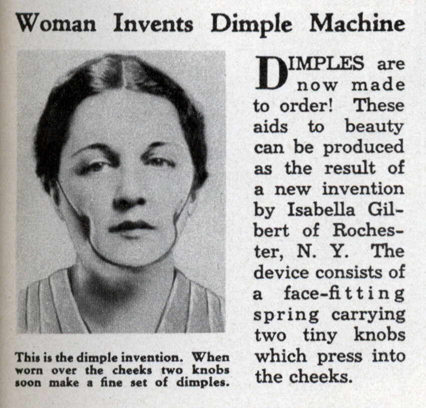 1936 год: аппарат, делающий ямочки на лице
