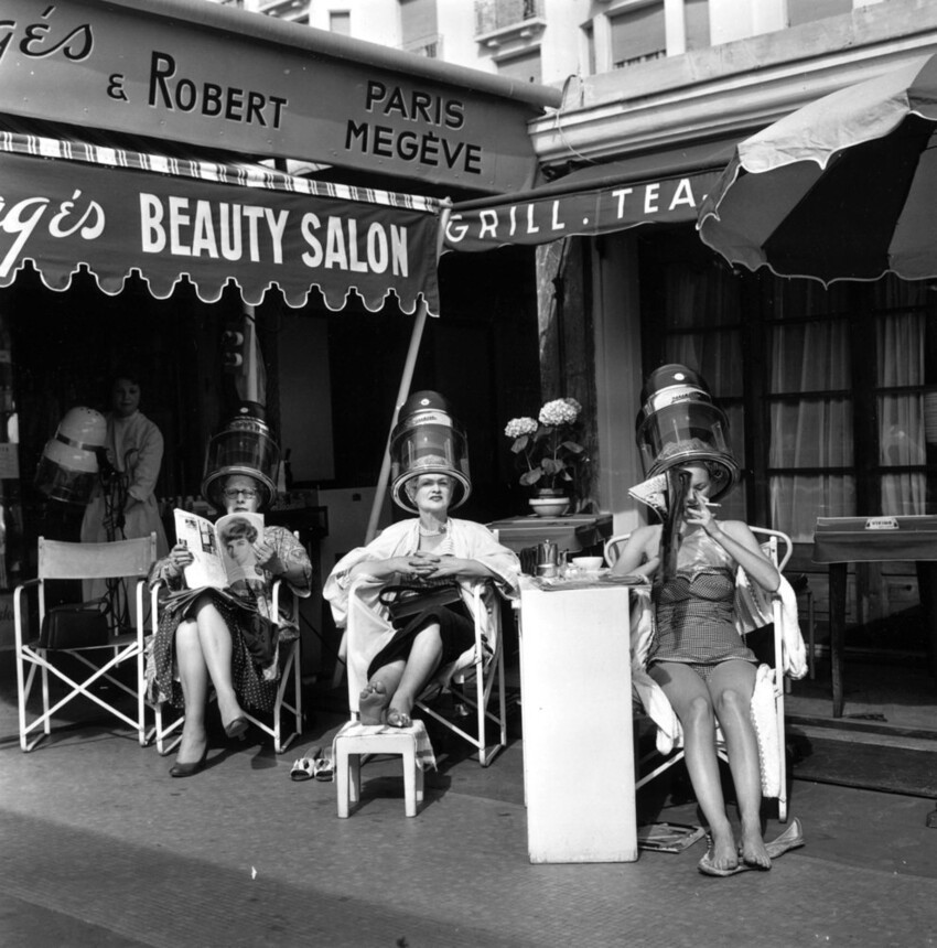 1958 год: парикмахерские салоны на открытом воздухе