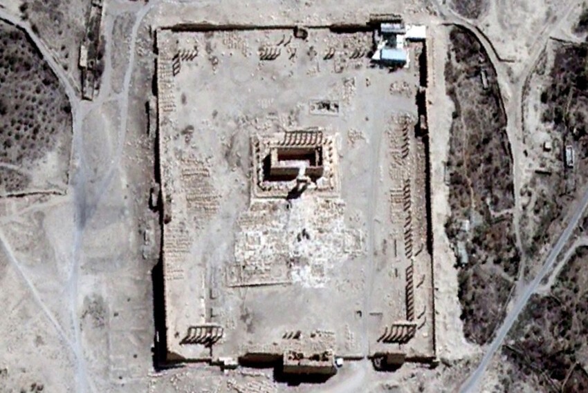 Храм Бэла до взрыва (снимок со спутника)