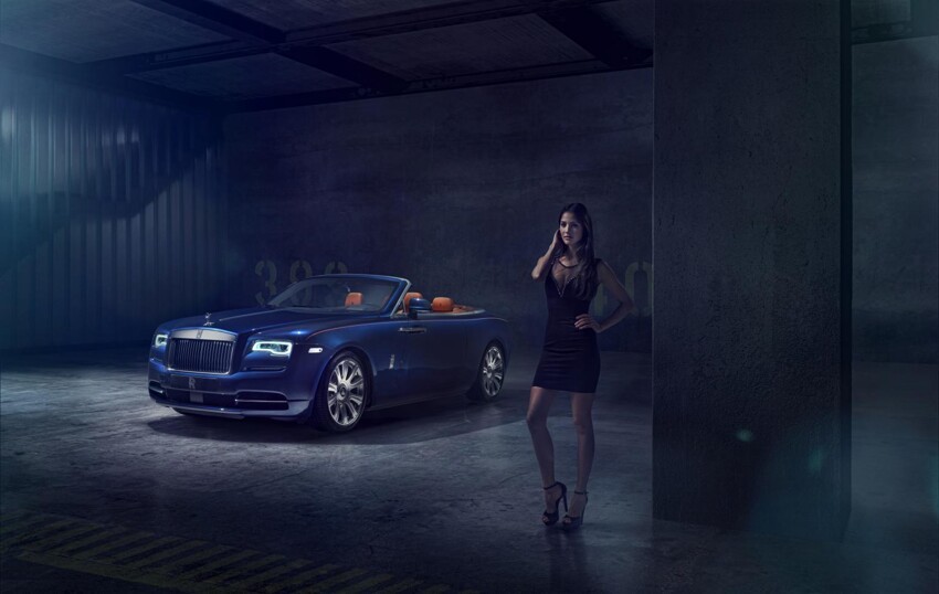 Фотосессия Rolls-Royce Dawn с супермоделью