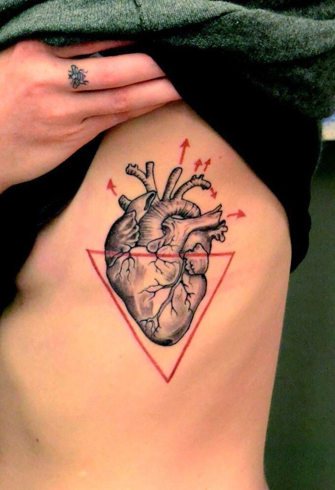 10 внушающих страх анатомических тату сердце