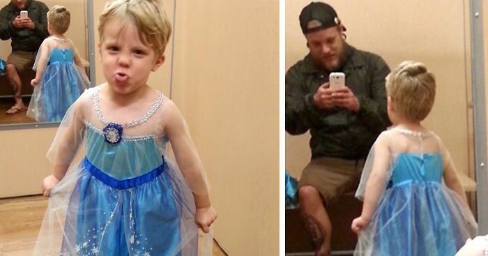 3-летний мальчик захотел быть принцессой Эльзой на Хэллоуин, и вот что его папа ответил на это