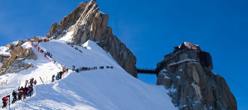 Мост на горе Aiguille du Midi