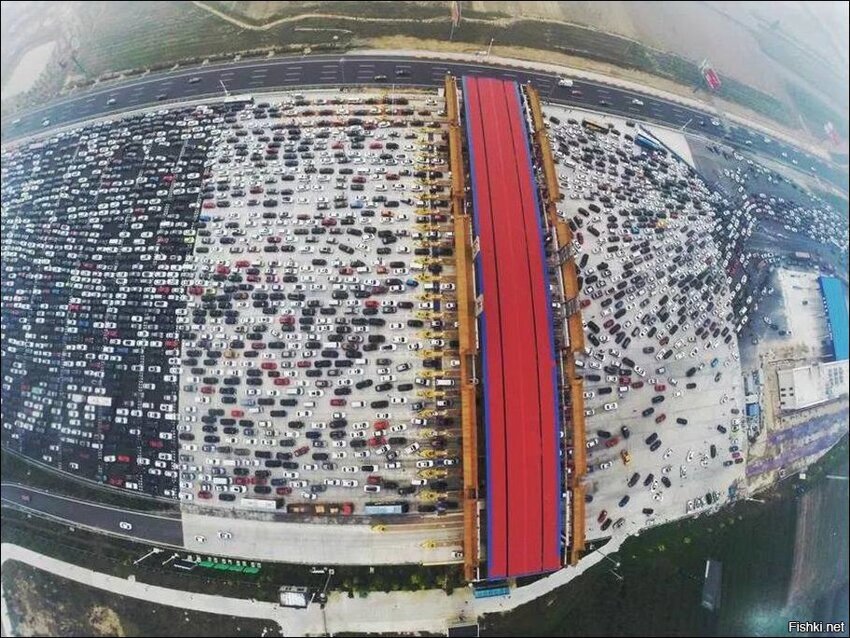 автомобильная пробка в Китае