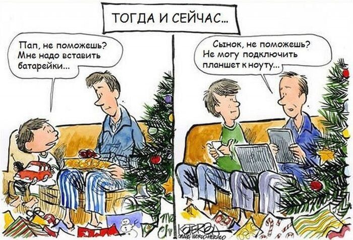 Карикатуры из серии «тогда и сейчас» 