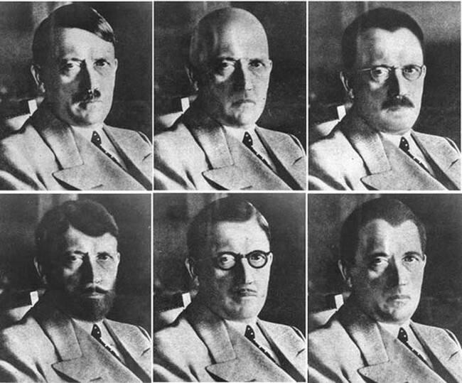 «Портреты» Гитлера по мнению американской разведки как он выглядел бы, если бы он скрывался.