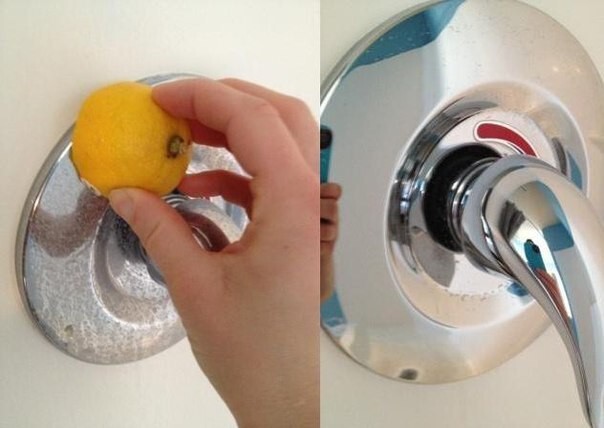 11. Как эффективно очистить краны от пятен в ванной без химических средств? В этом вам поможет обычный лимон. 