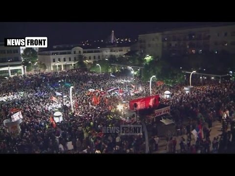Многотысячный митинг в Черногории против вступления в НАТО 
