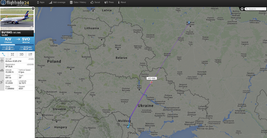 АЭРОФЛОТ летит через Украину! Несмотря на запрет!