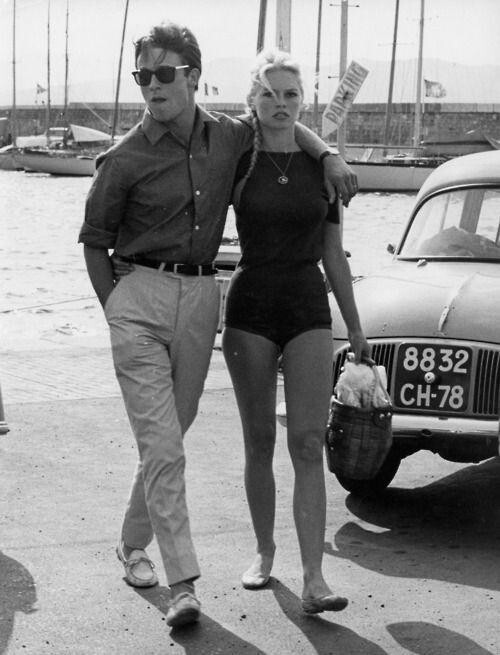 Ален Делон и Бриджит Бардо около 1960 г.
