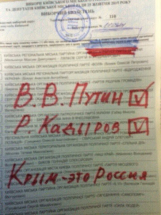 Что пишут на бюллетенях для голосования на Украине