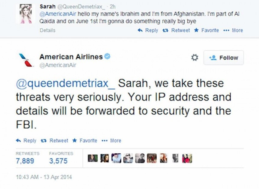 2. Угроза American Airlines