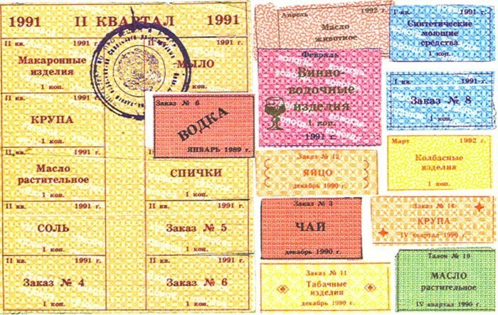 Продуктовые талоны и карточки в СССР