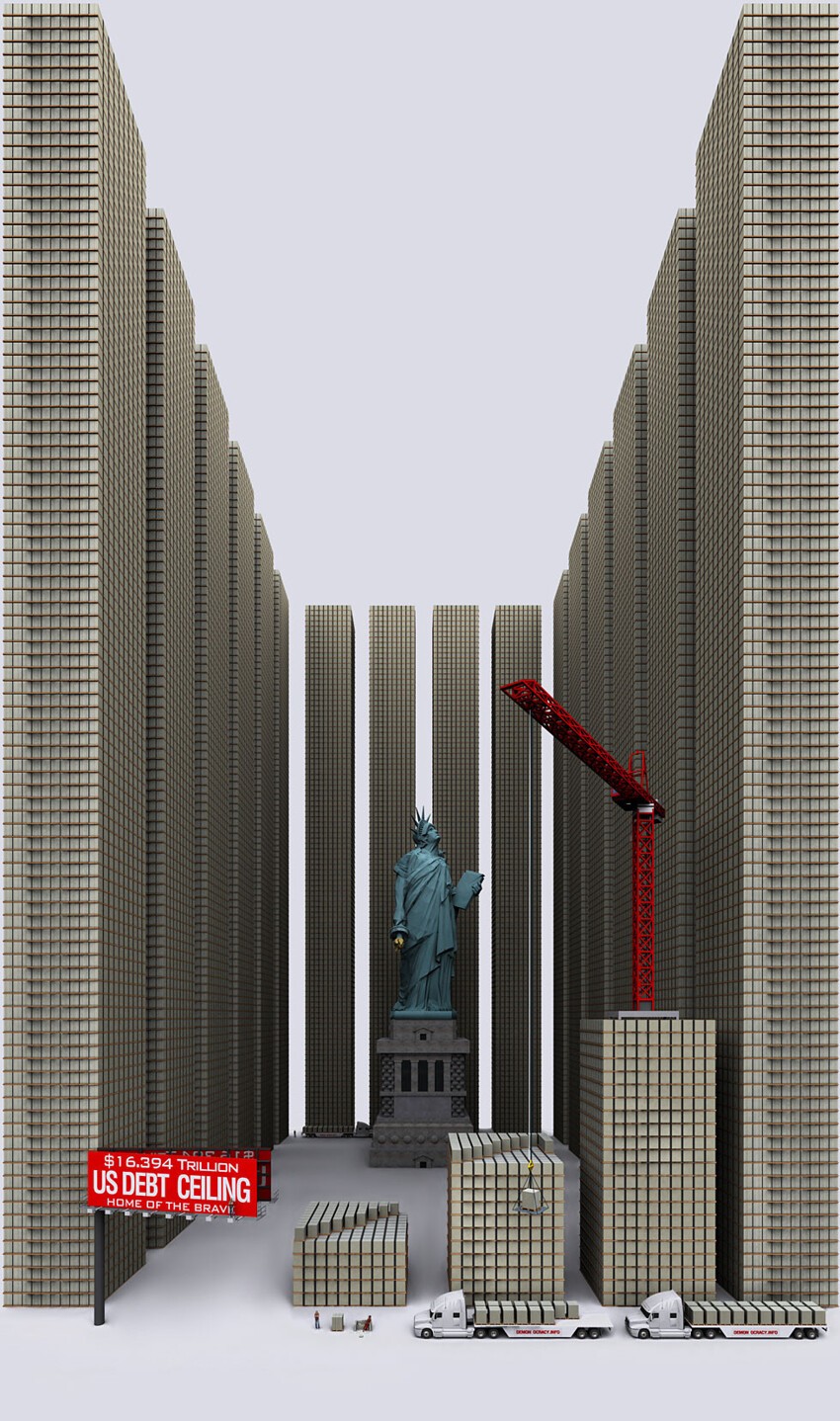 Ну и наконец, государственный долг Соединенных Штатов в компании Статуи Свободы