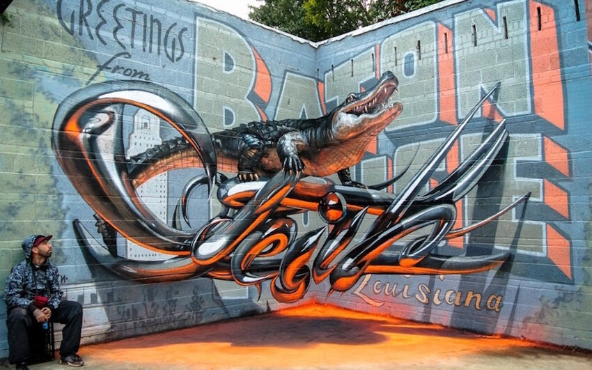 8. Потрясающее 3D граффити.