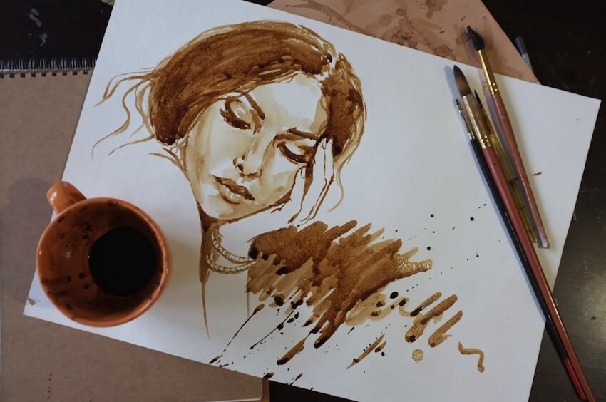 20. Настоящий художник может рисовать чем угодно, даже кофе.