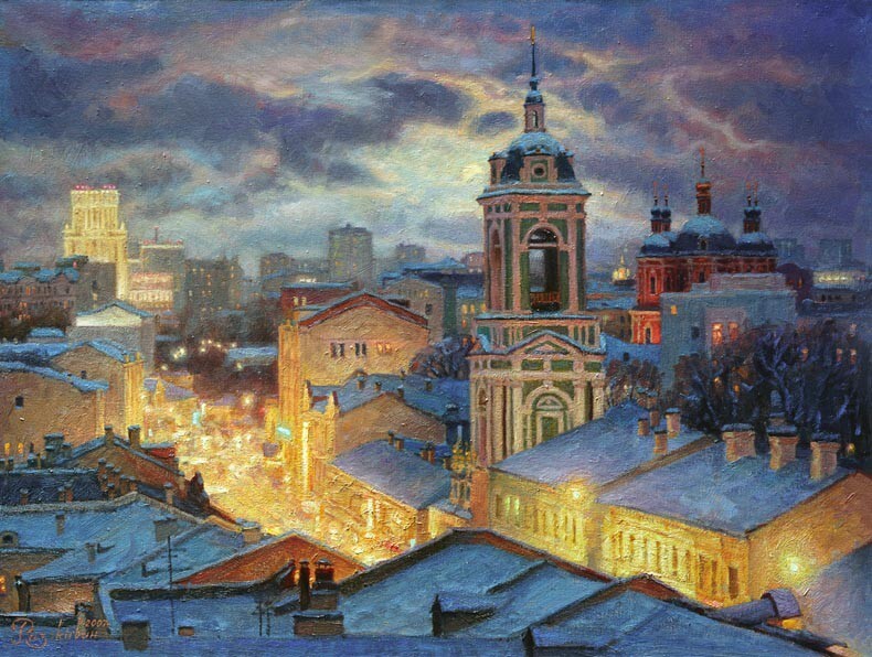 Зимняя Москва глазами художника Игоря Разживина