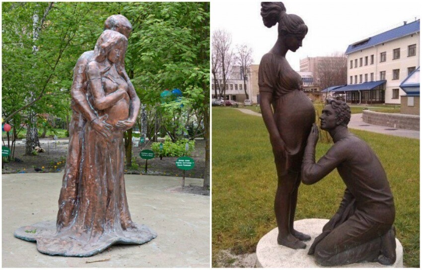 9. Памятники беременным женщинам Новосибирск, Россия / Минск, Беларусь