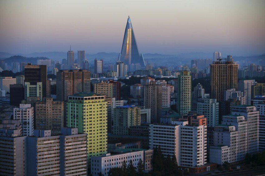 105-этажный отель Ryugyong, самое высокое здание в Северной Корее.