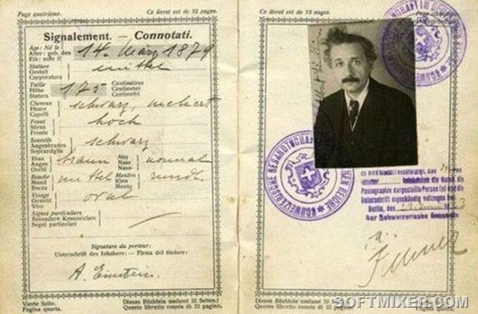 Швейцарский паспорт Альберта Эйнштейна