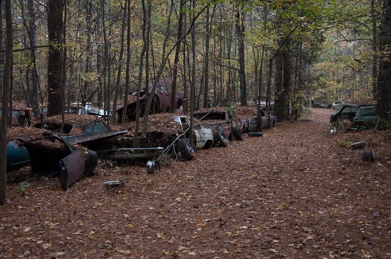 Кладбище старинных автомобилей в штате Джорджия