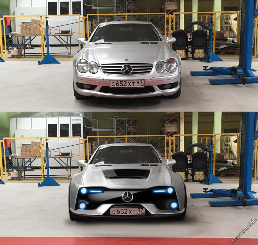 Сотрудники проекта "ё-мобиль" доработали Mercedes SL55 AMG
