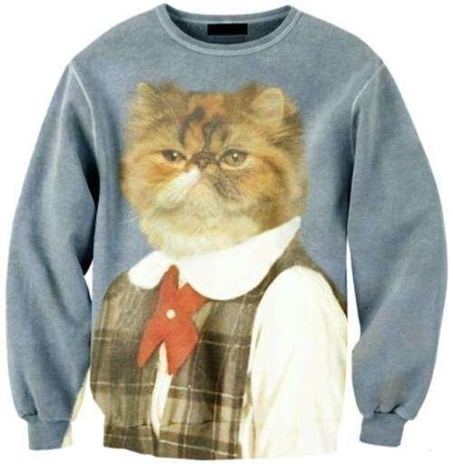1. Отличный свитер с котом, который будет согревать вас долгими зимними вечерами