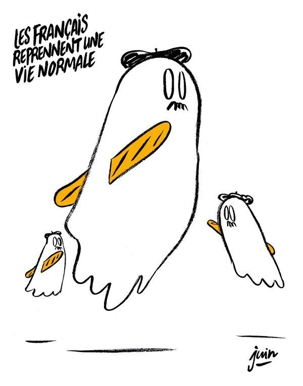 Charlie Hebdo изобразил жертв терактов в Париже привидениями в беретах