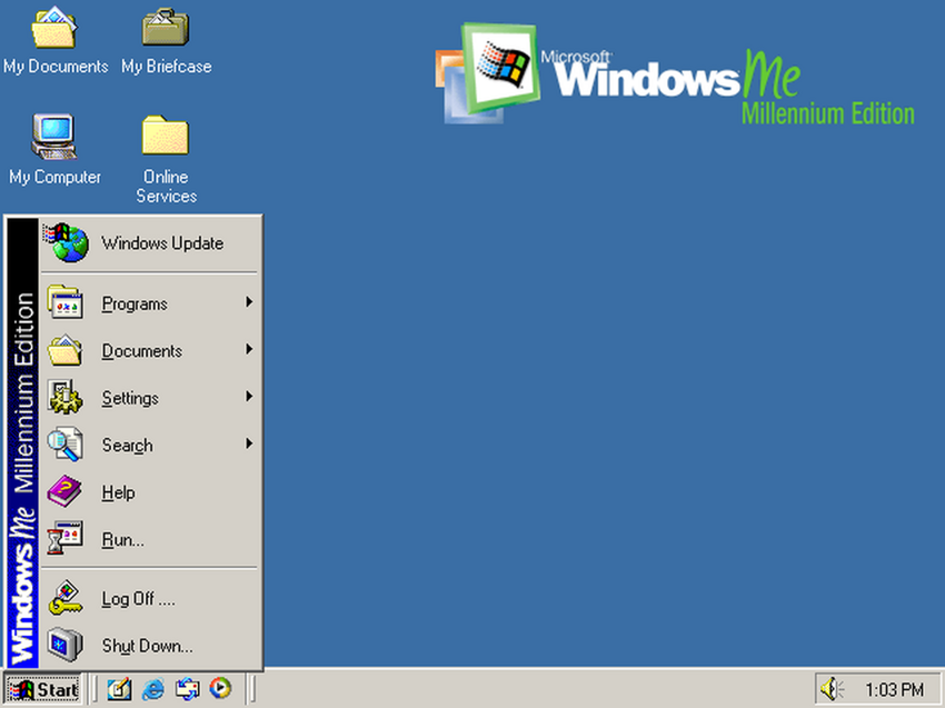 Windows ME. Одна из неудачных версий, нестабильная и глючная